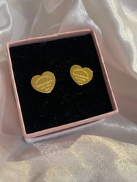 Image 2 of Gold heart earrings 