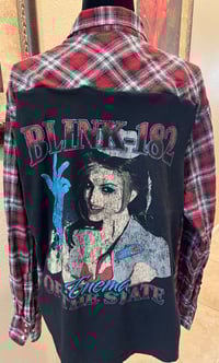 Vintage Red/Gray/Black Flannel Shirt Blink-182 