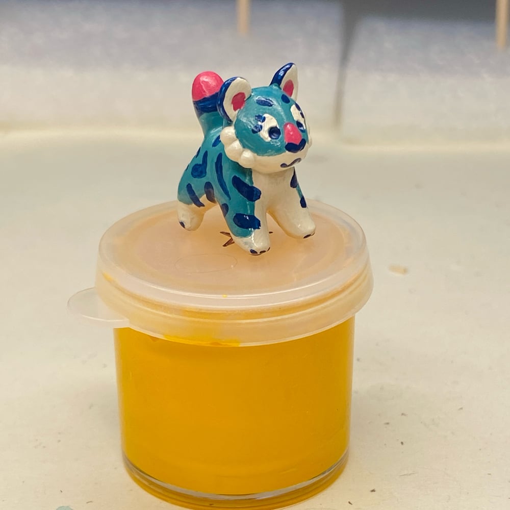 Image of Hand Painted Tiger Guy: Teal