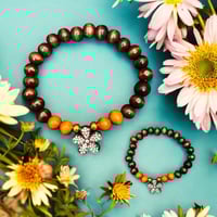 beaded bracelet with crystal flower