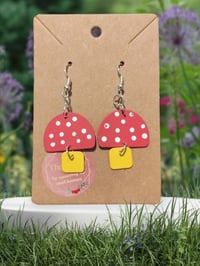 Mini Mushroom Double Dangle Earrings