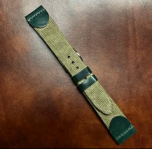 Image of Green Canvas & Shell Cordovan Watch Strap