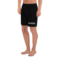 Image 3 of BOSSFITTED Black and White Men's Athletic Long Shorts