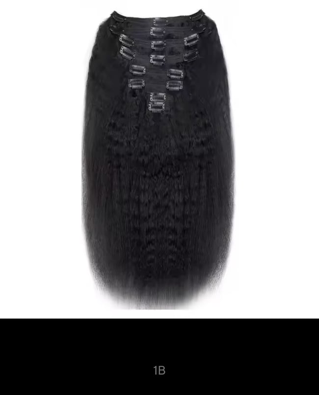 Kinky Straight Clip In Hair Extensions Real Human