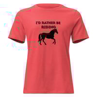 Image 2 of Women's Relaxed T-Shirt, I’d Rather Be Riding Horse Graphic T-Shirt – Equestrian Statement Tee