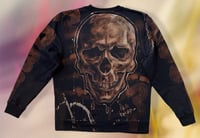 Image 2 of “BONED” CUSTOM BLEACH PAINTED PULLOVER SWEATER XL