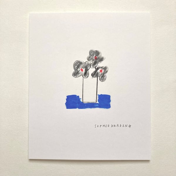 Image of Three Flowers handmade print