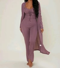 Ruched Bust Solid Lounge Set Mauve 