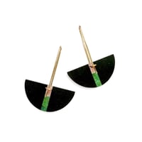 Image 2 of Basalt, Rhodonite & Malachite Earrings