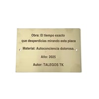 Image 1 of EL TIEMPO EXACTO QUE DESPERDICIAS MIRANDO ESTA PLACA