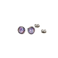 Image 1 of Splash of Purple-Acrylic Pour Paint Stud Earrings