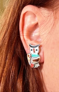 Image 2 of Inlay Owl 🦉 earrings 