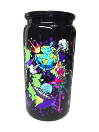 Image 2 of ACK! ACK! 16oz Plastic can cup with lid