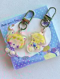 Image 2 of cat and puppy acrylic charm 