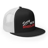 Sorry We're Wheeling Flat Bill Trucker Cap