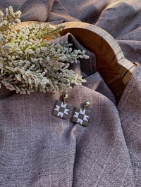 Image 1 of Quilt Earrings (brown) 