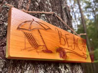 Image 5 of Beach - Outdoor Cedar wood sign