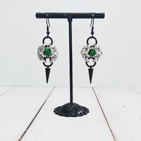 Image 2 of Malachite Spiked Romanov Earrings