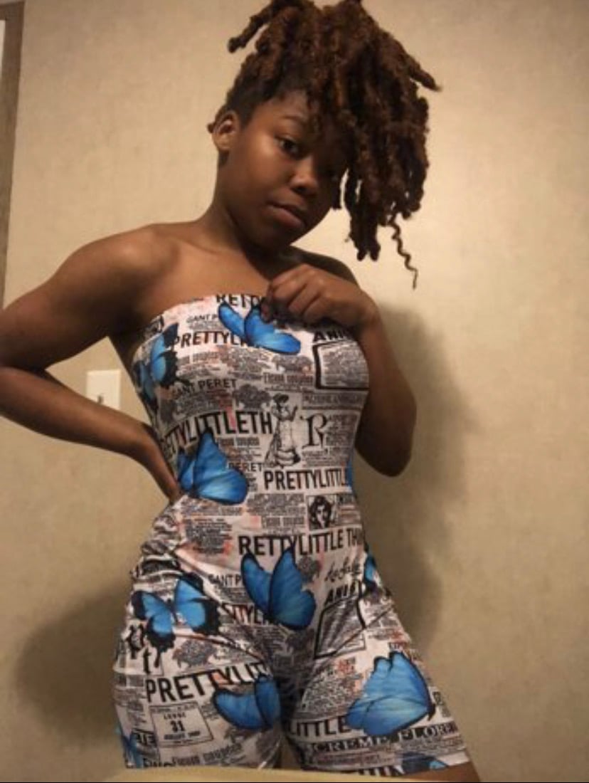 Image of Newspaper & Butterfly Print Tube Romper 