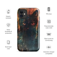 Image 2 of Dark Goth Themed Black Cat Aesthetic Tough Case for iPhone®