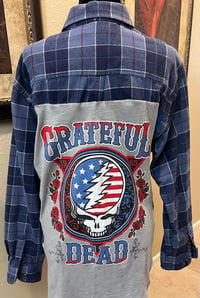 Vintage Blue/White Flannel Shirt Grateful Dead