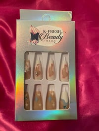 Image 1 of Nails - Short/Medium (Pink/White/Blue)