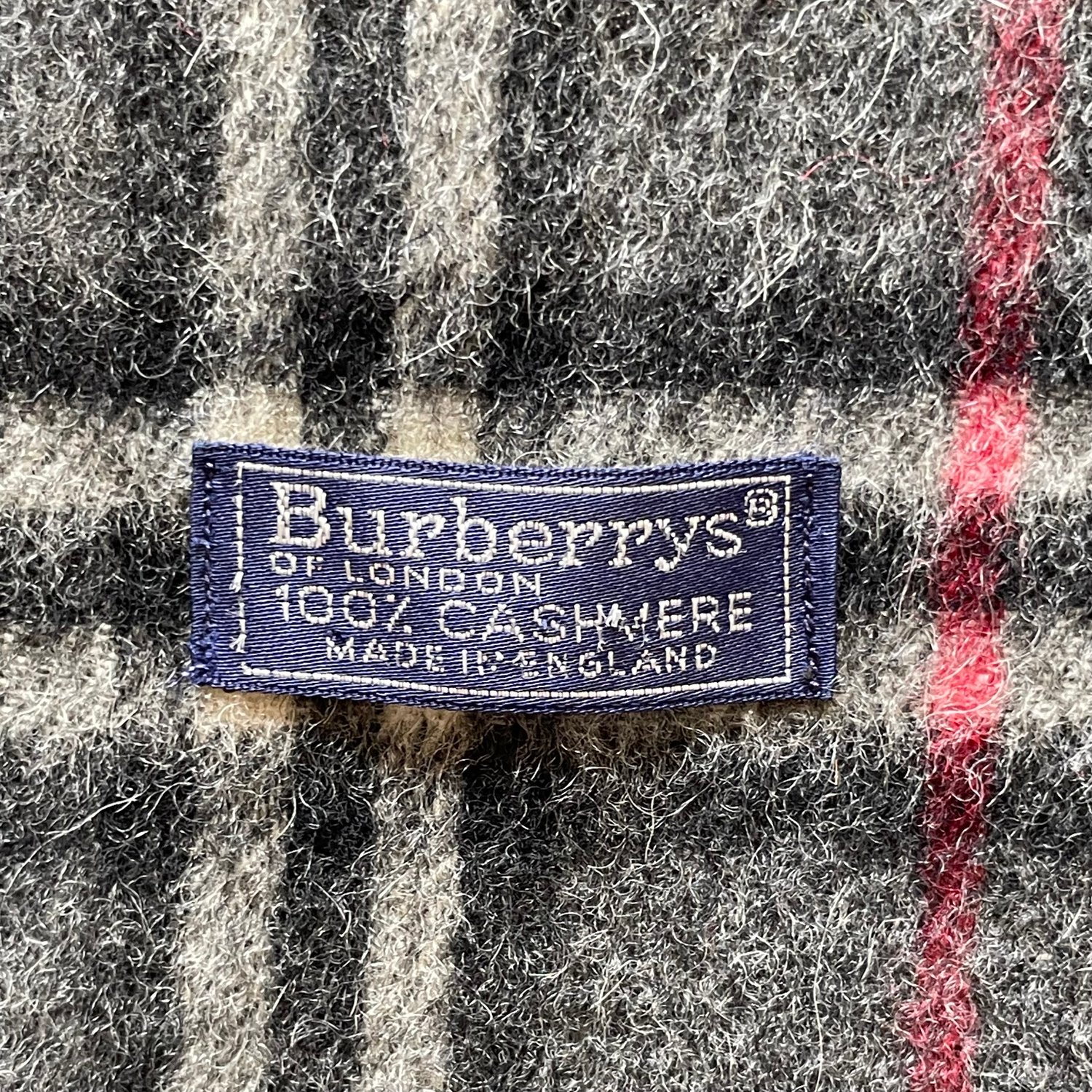 Image of Vintage Burberry Classic House Check Cashmere Scarf Grey 