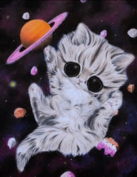 Saturn Cat Icecream Art Print