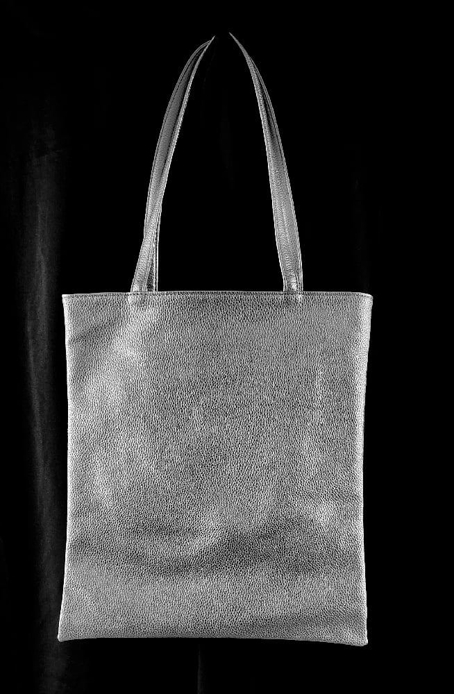 Image of Silver Metallic Tote Bag