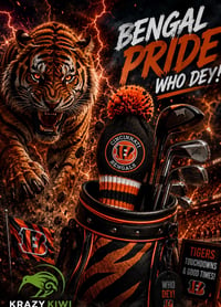 Image 2 of The Bengals custom Golf Club Cover hand knit orange black gift