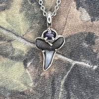 Image 1 of Shark Tooth + Amethyst Pendant