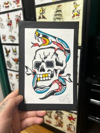 6x9 skull and snake original. 