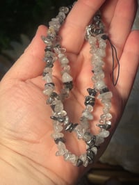 Black tourmaline quartz phone charm 