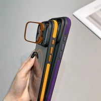 Image 5 of iPhone 17 Case - With Built-in Camera Lens Protector & Stand - Charcoal Transparency