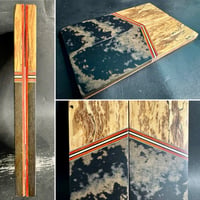 Image 1 of Spalted Tamarind & Layered Micarta Segmented Knife Scales