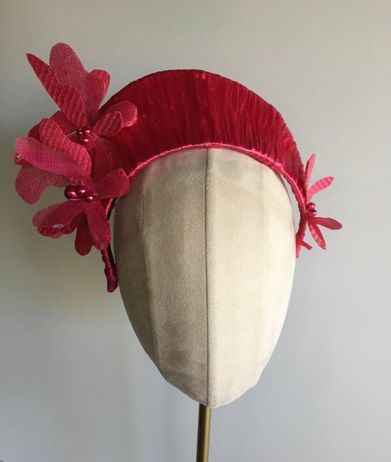Image of Bright pink headpiece 