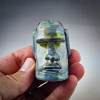 Image 1 of Moai Pendant in Green Amber Purple