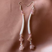 Image 2 of “Mini” Pink Bear Dentalium Earrings