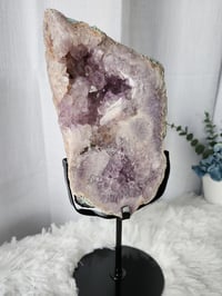 Image 2 of 4.4lb Pink Amethyst Agate Crystal Slab with Custom Stand
