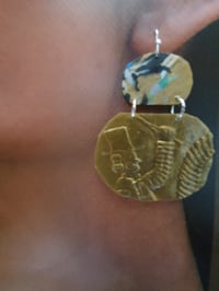 Image 2 of Upcycled Gold Ringmaster Earrings