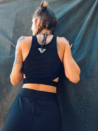 Image 4 of YARA top, black fine mesh