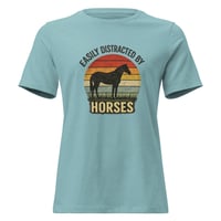 Image 6 of Women's Relaxed T-Shirt, Easily Distracted By Horses Tee