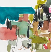 Image 2 of Corfu view original unframed watercolour painting 