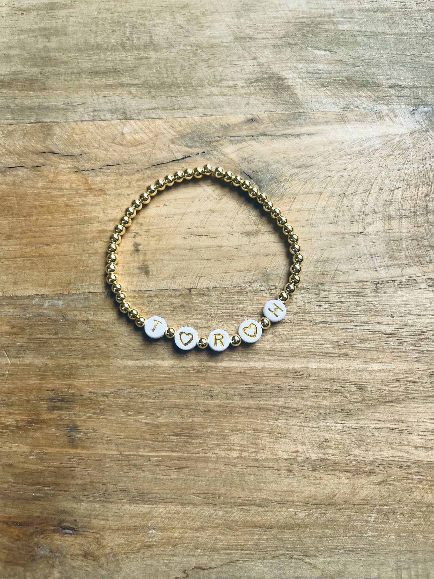 Image of Gold Initial & Heart Bracelet