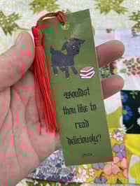 Image 2 of black phillip tassled bookmark