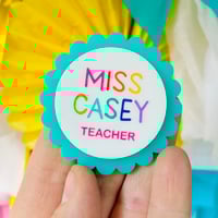 Image 3 of Name badge - round scallop