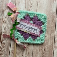 Image 5 of “Lovely” Crocheted Granny Square Flag