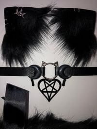 Image 1 of Black Cat Witch Set Strap on Tail 