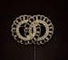 Image of Black, Gold & Rhinestone Brooch 