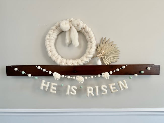 He Is Risen Garland - Robin’s Egg